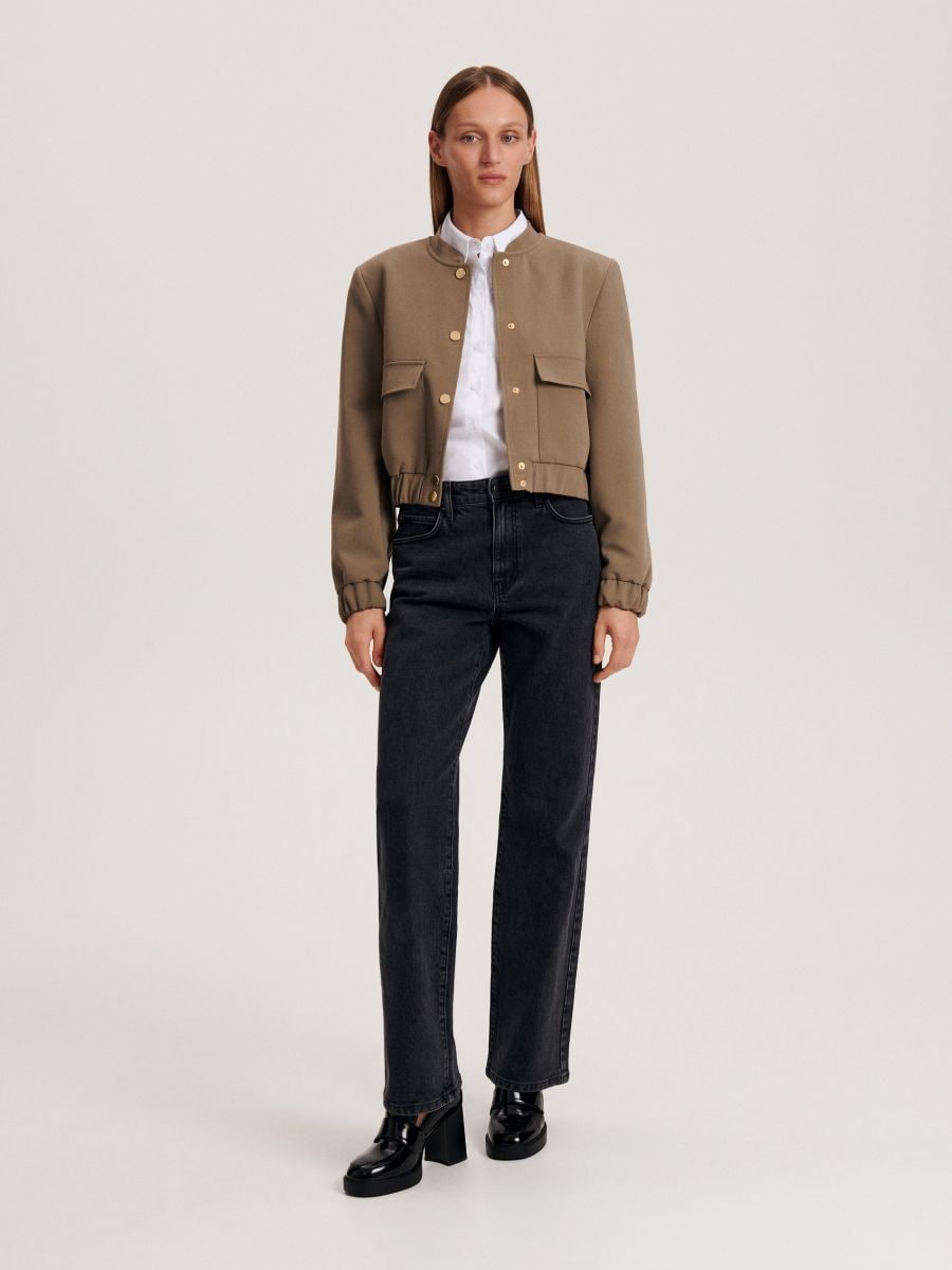 Jacket with decorative pockets - olive - RESERVED - 2