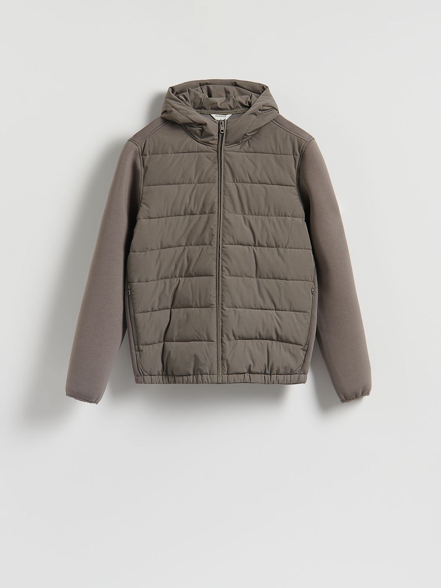Jacket with contrasting inserts - coffee - RESERVED