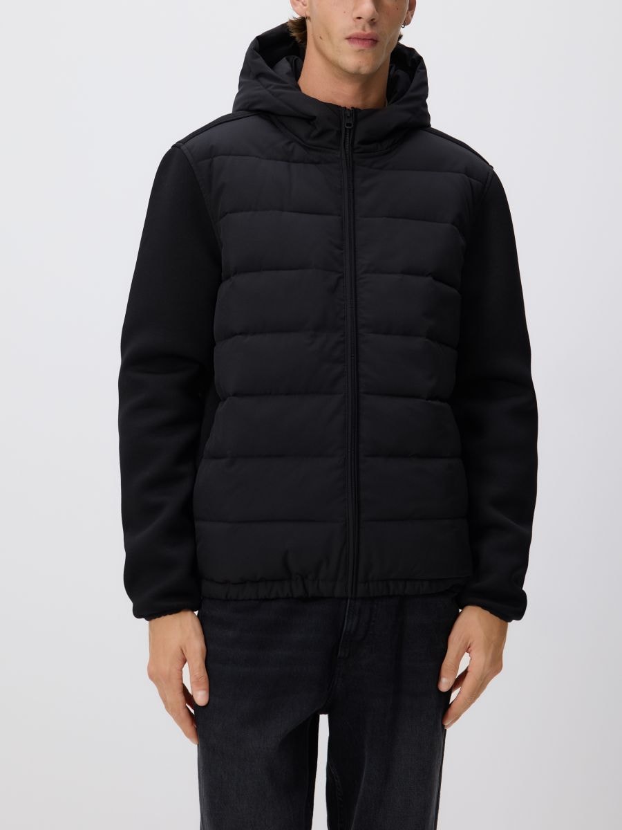 Pikowana kurtka z kapturem Kolor czarny - RESERVED - 369EF-99X