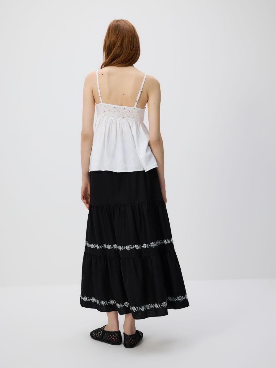 Maxi skirt with decorative embroidery - black - RESERVED - 2