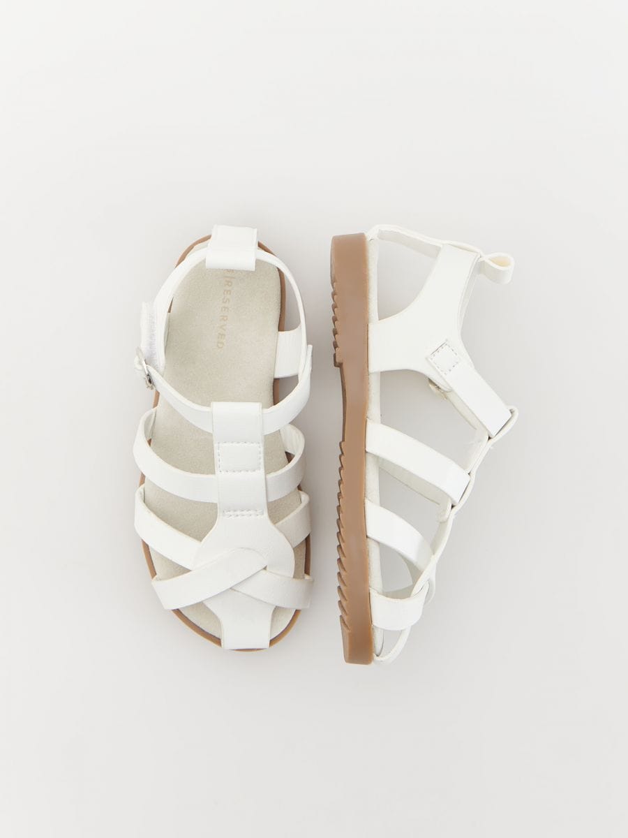 Sandale od umjetne kože - bijela - RESERVED