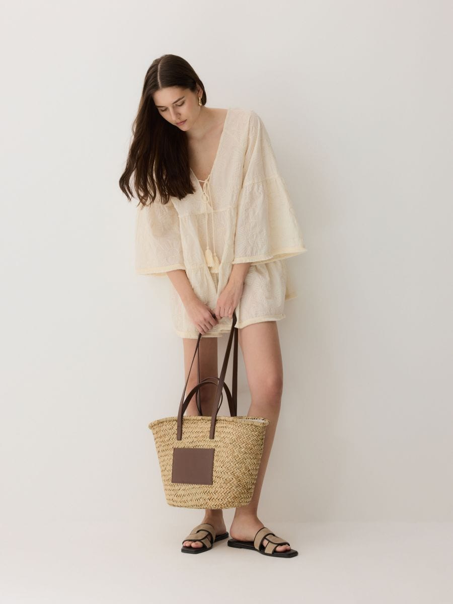 Punottu shopper-laukku - VEHNÄ - RESERVED
