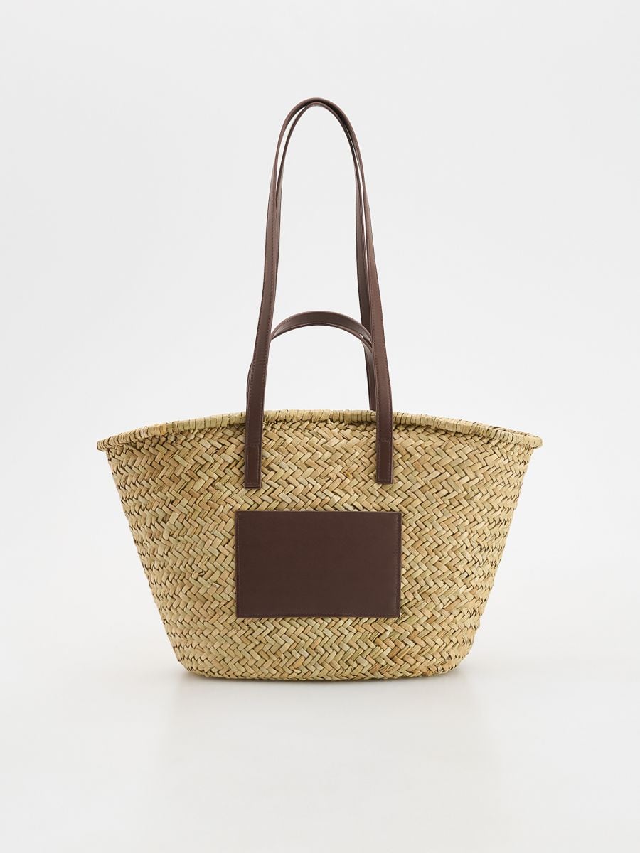 Fonott shopper táska - búzaszínű - RESERVED