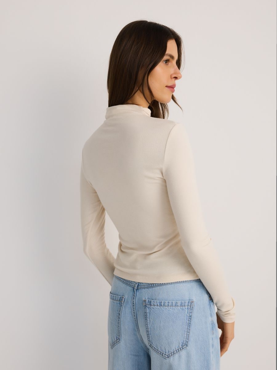 Viscose rich mock neck - nude - RESERVED - 5