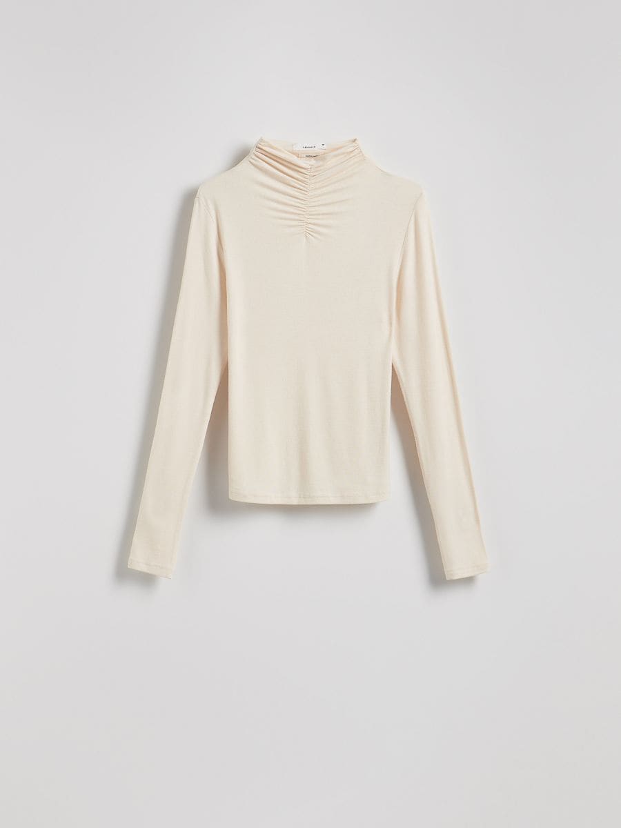 Viscose rich mock neck - nude - RESERVED - 6
