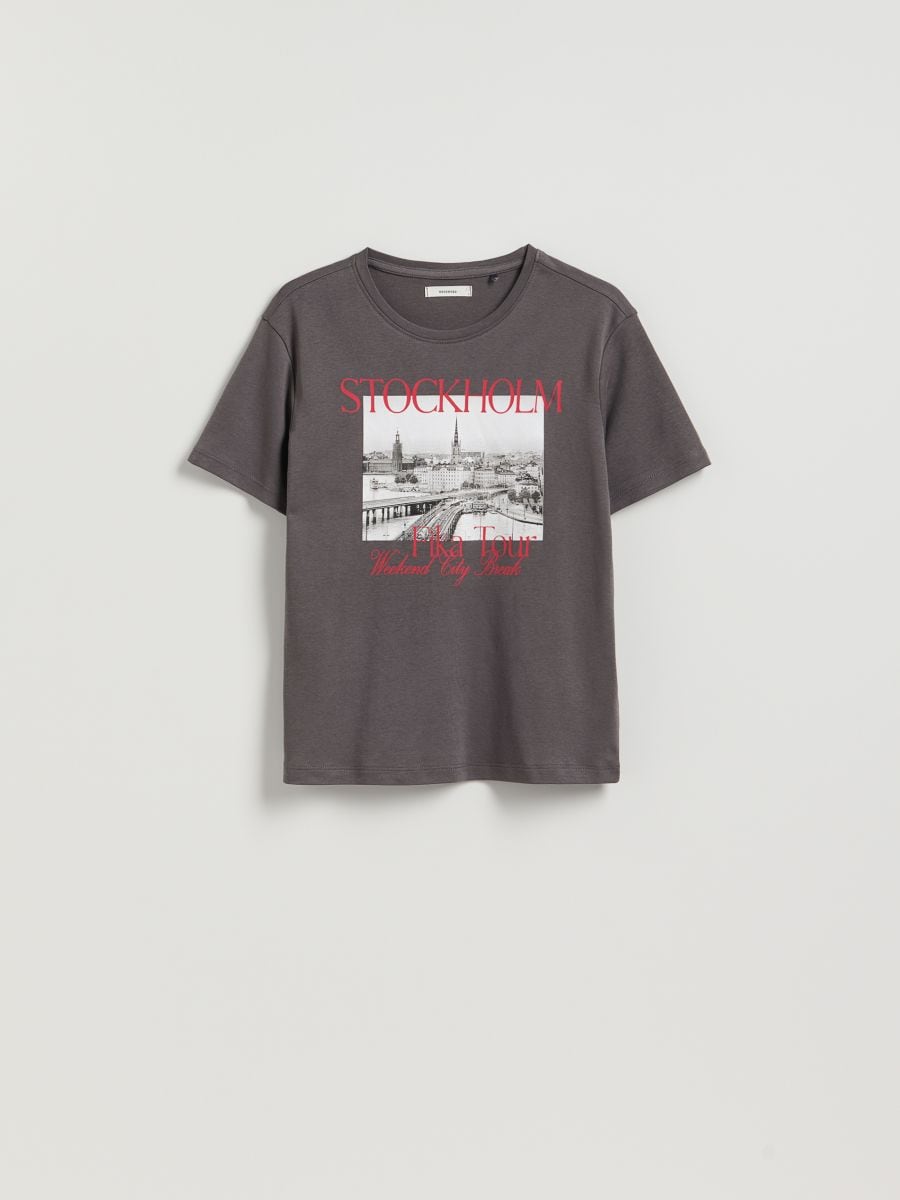 T-shirt with print - dark grey - RESERVED