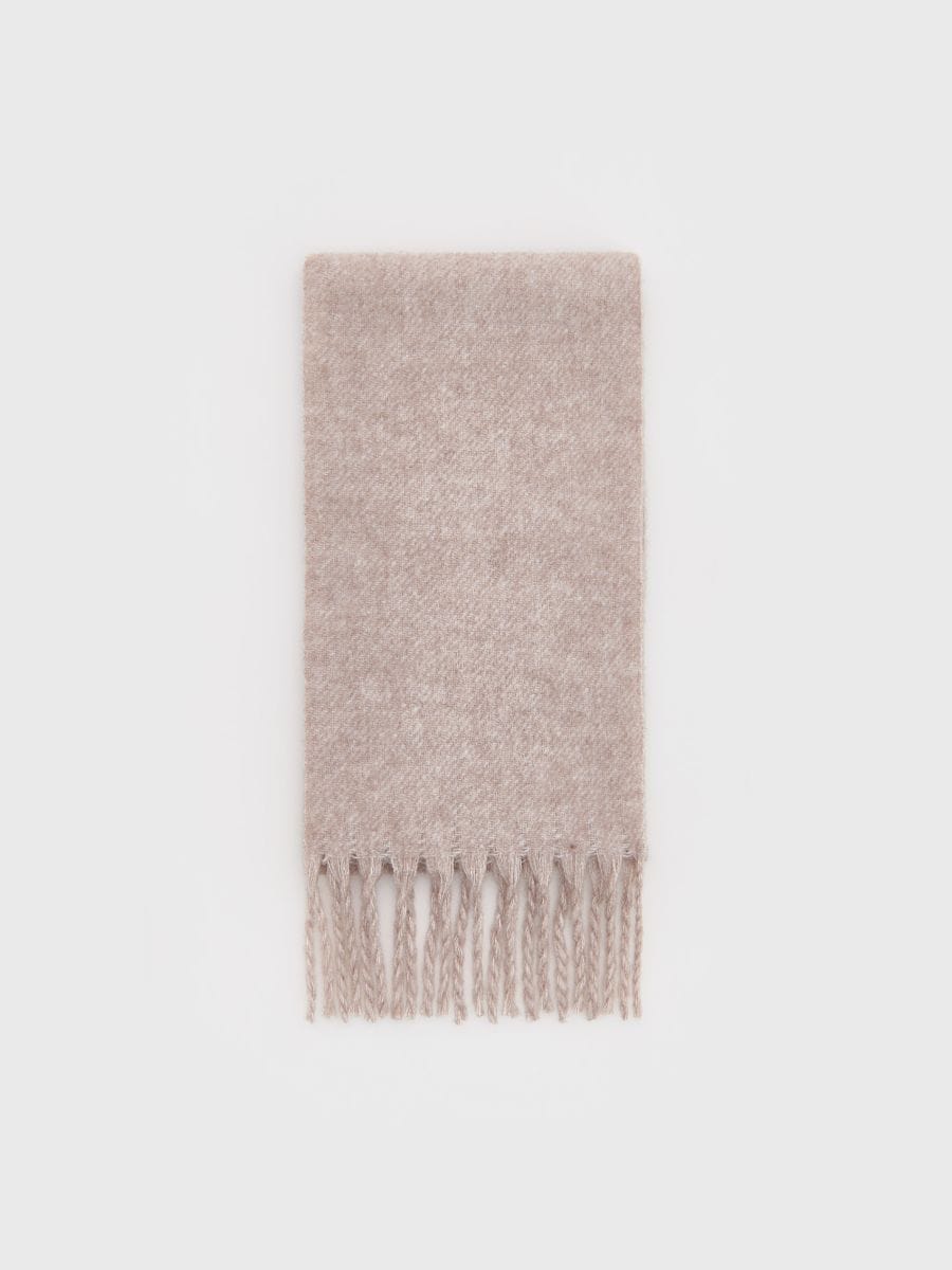 Scarf with wool blend - taupe - RESERVED - 4