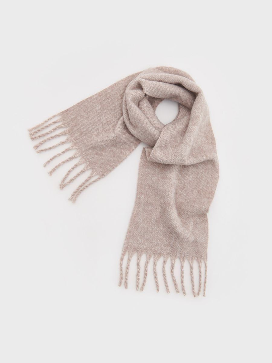 Scarf with wool blend - taupe - RESERVED - 5