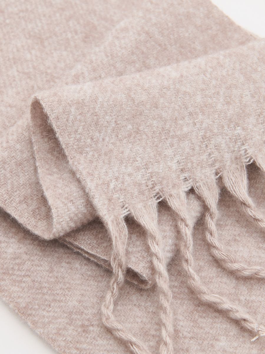 Scarf with wool blend - taupe - RESERVED - 6