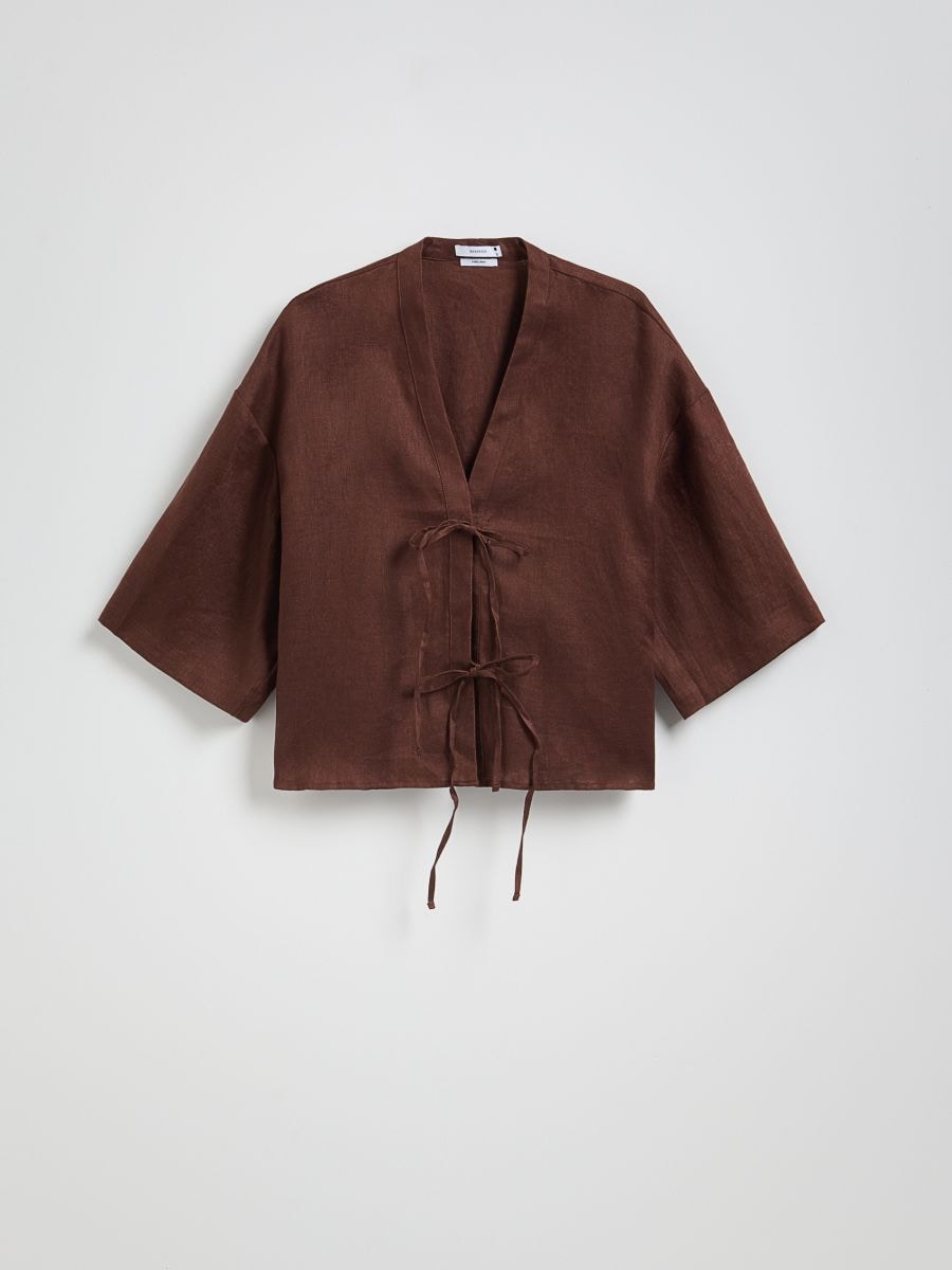 LADIES` BLOUSE - dark brown - RESERVED