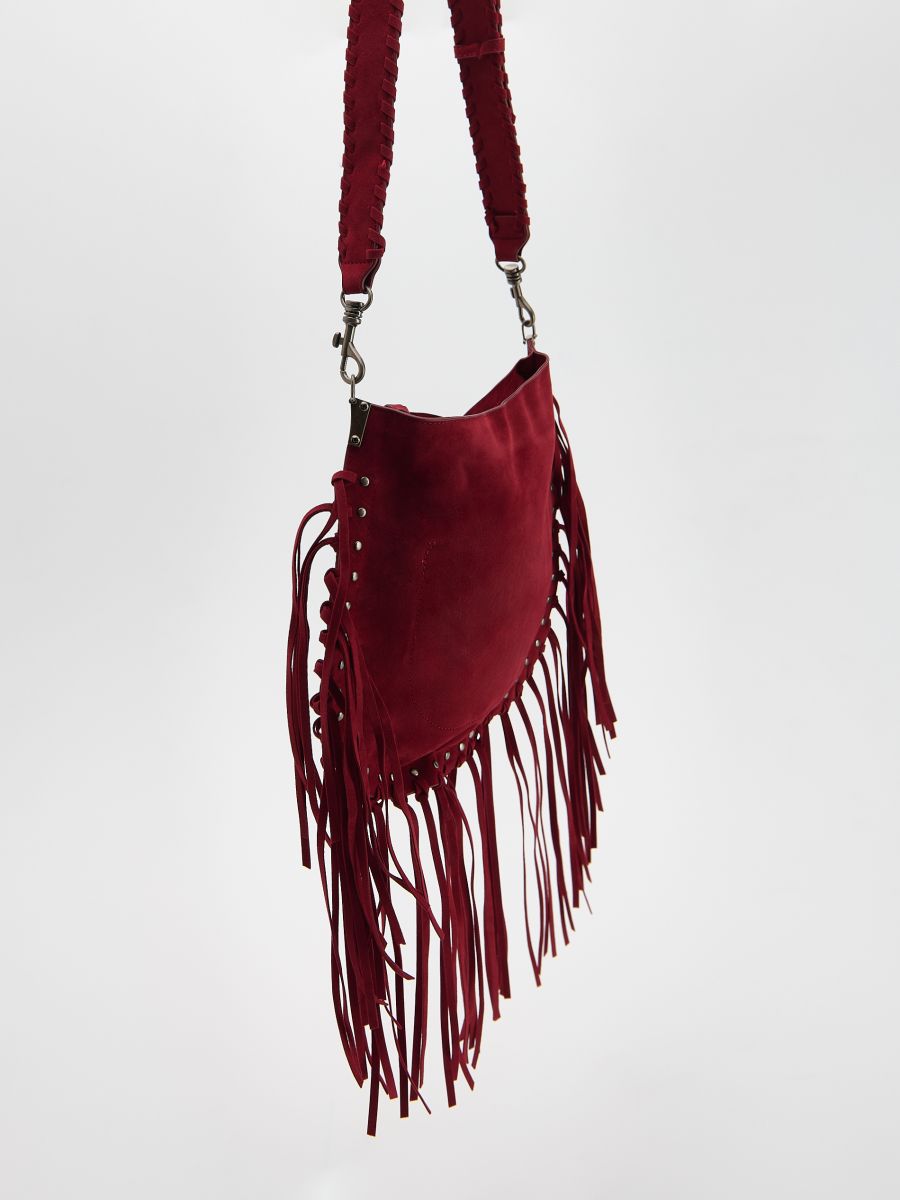 Boho torba sa resama - bordo - RESERVED - 3