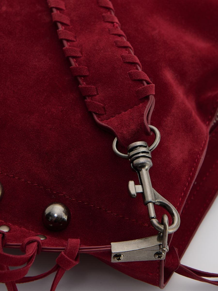 Boho torba sa resama - bordo - RESERVED - 4