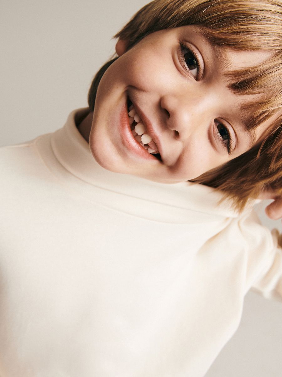 Basic plain turtleneck - cream - RESERVED - 5