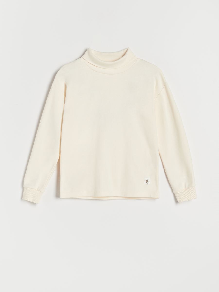 Basic plain turtleneck - cream - RESERVED - 2