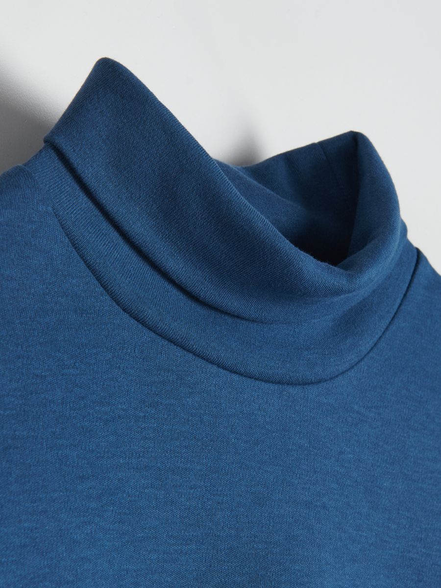 Plain basic turtleneck - navy - RESERVED - 6
