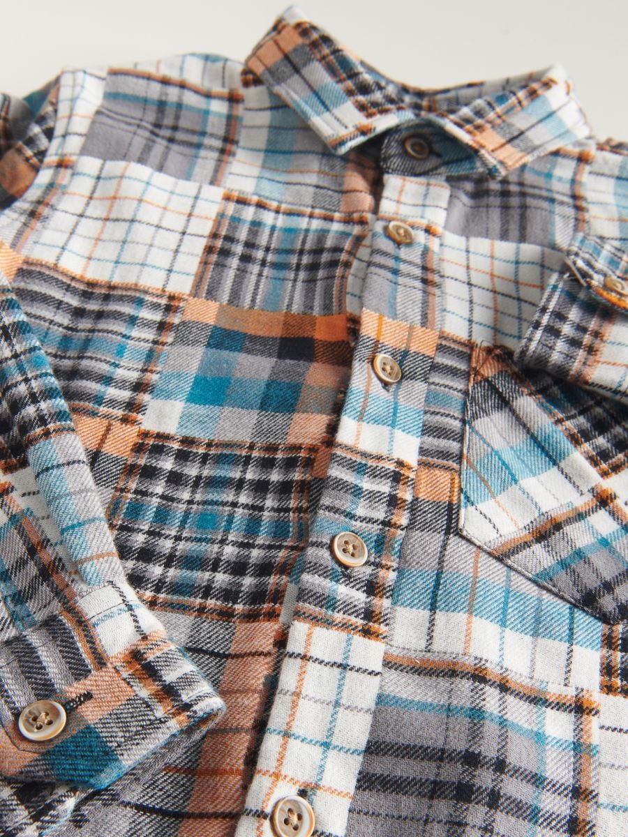 Patchwork flannel shirt - cream - RESERVED - 6
