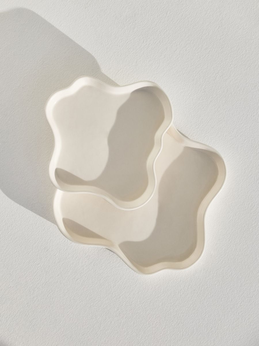Ceramiczna taca dekoracyjna - złamana biel - RESERVED