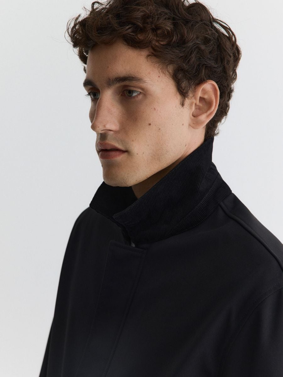 Jacket with corduroy collar - black - RESERVED - 5
