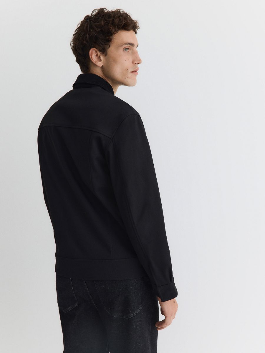 Jacket with corduroy collar - black - RESERVED - 4