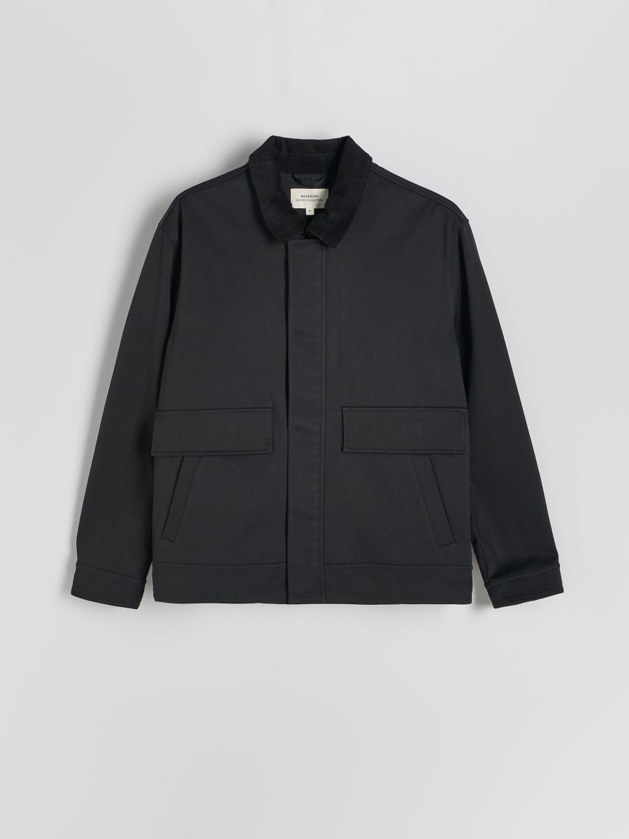 Jacket with corduroy collar - black - RESERVED - 6
