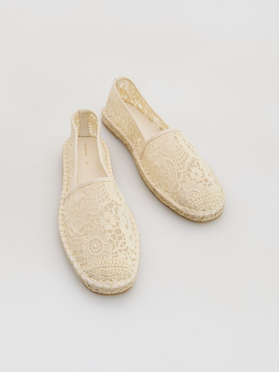Openwork espadrilles - cream - RESERVED - 2