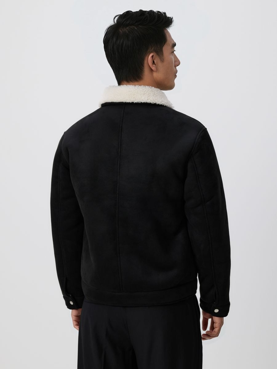 VESP COLLER FUR JKT ブラック ジャケット Pikowana kurtka z kapturem | Wólczanka