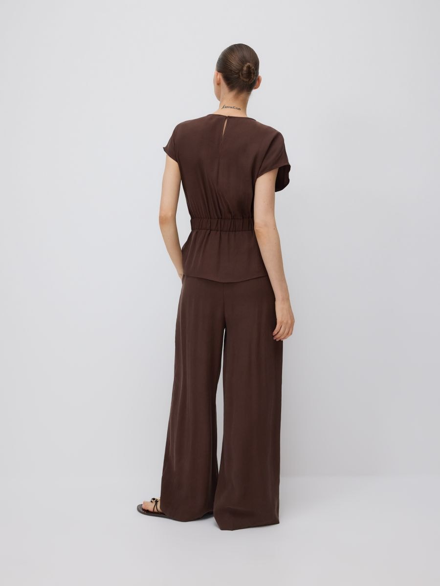 Viscose jumpsuit - dark brown - RESERVED - 7