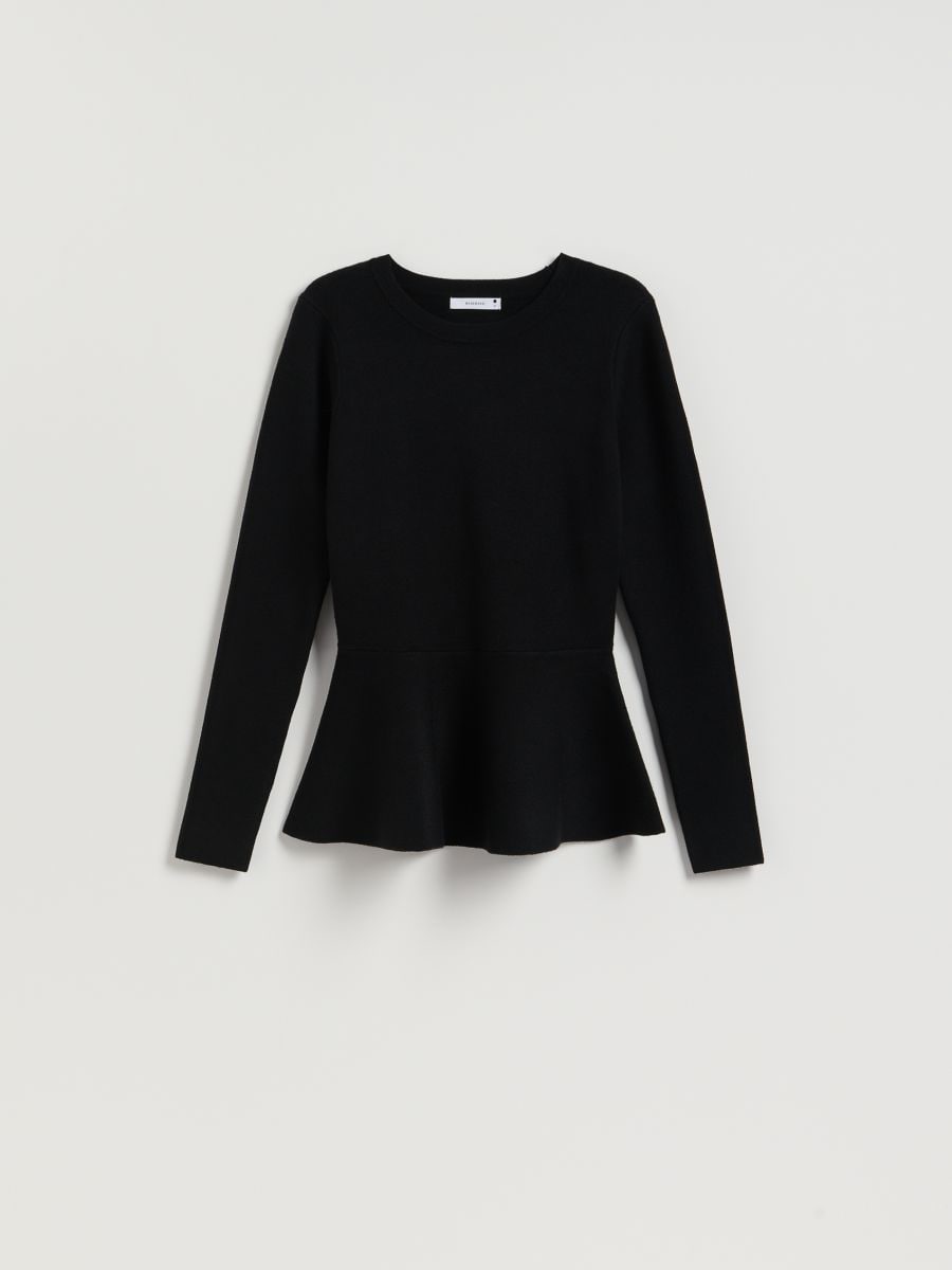 Pull avec basque - noir - RESERVED