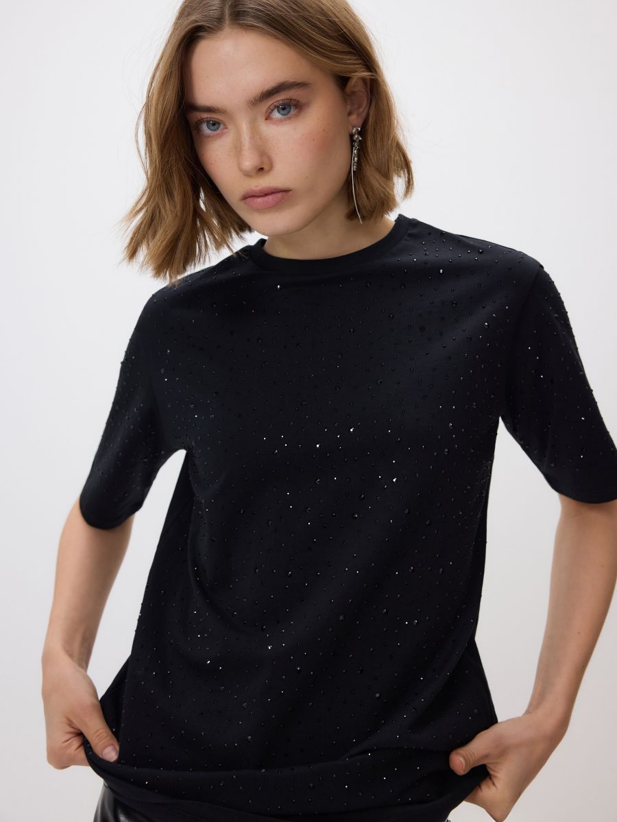 LADIES` T-SHIRT - black - RESERVED