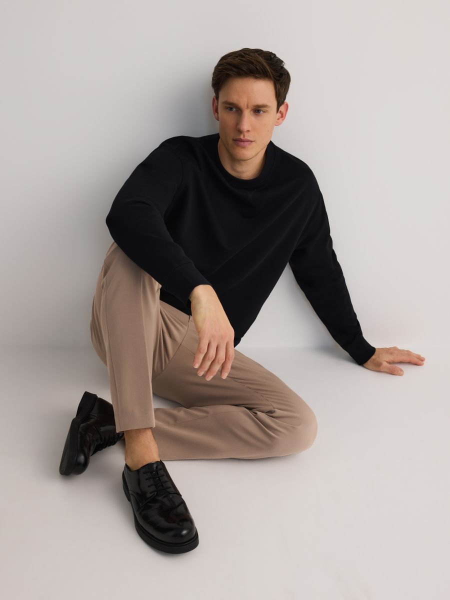 Mönstrad oversized sweatshirt - SVART - RESERVED
