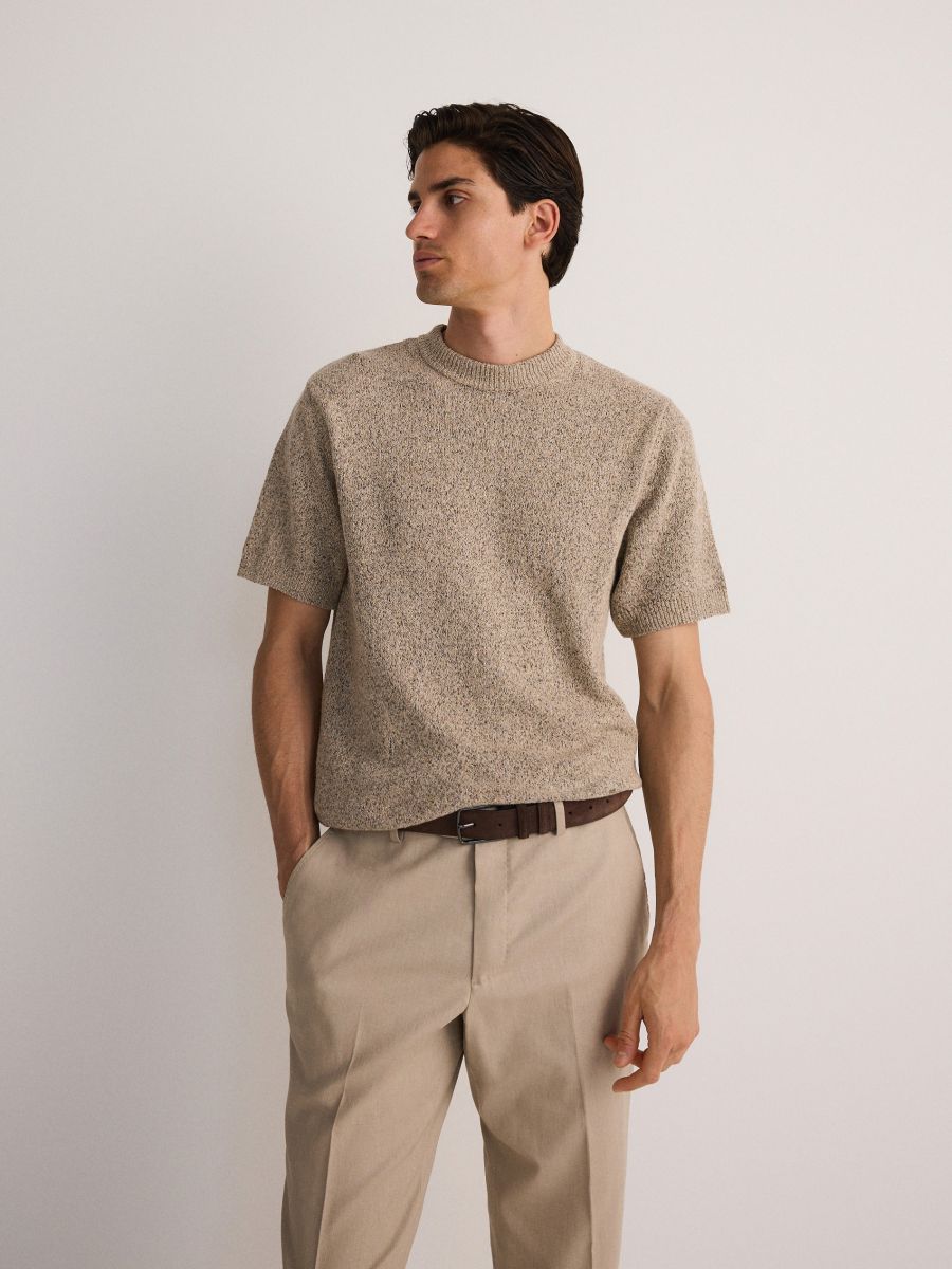 Pullover aus strukturierter Baumwolle - beige - RESERVED
