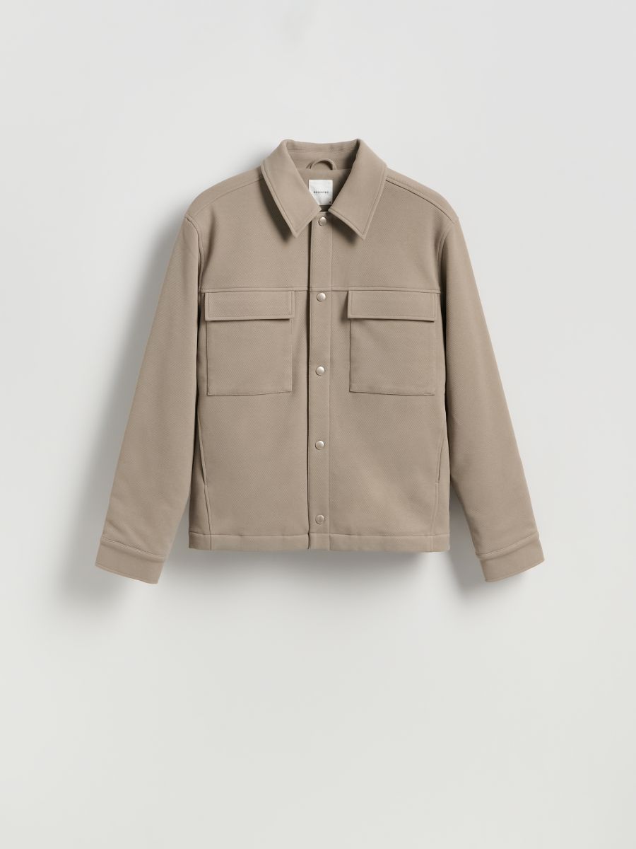 Shacket with collar - light grey - RESERVED