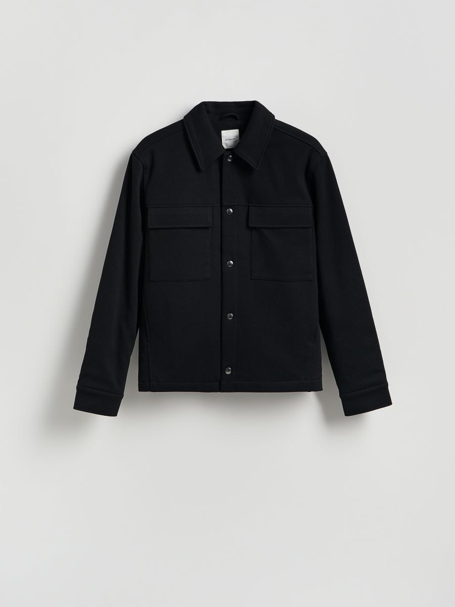 Shacket with collar - black - RESERVED