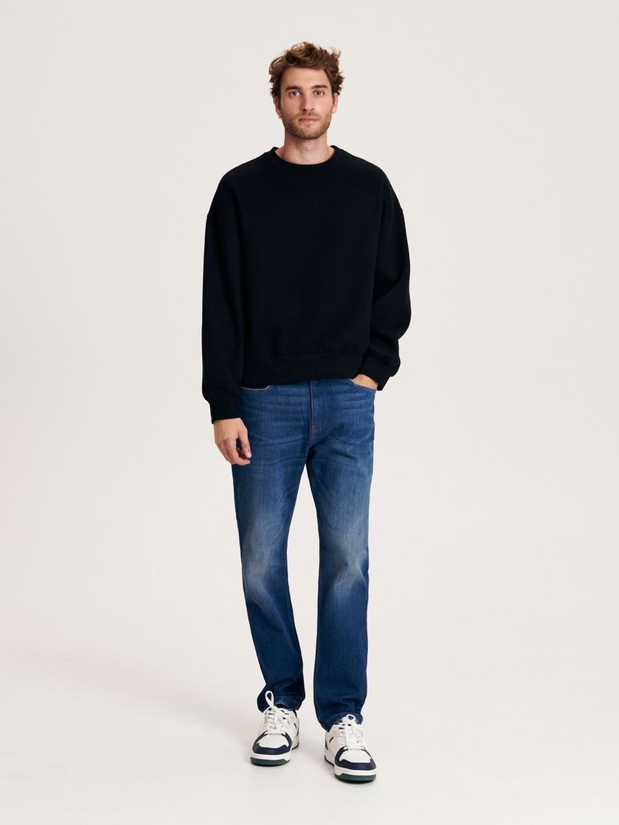 Oversized sweatshirt Color black - RESERVED - 3746C-99X