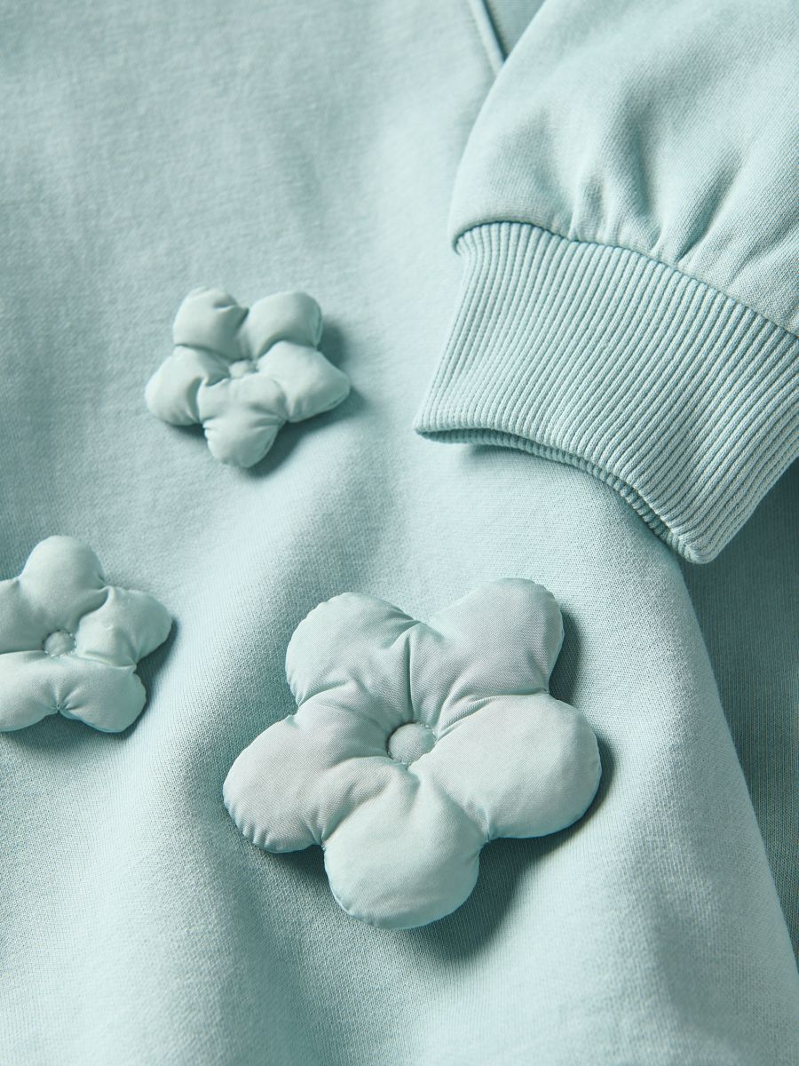 Sweat en coton avec appliqués - bleu pâle - RESERVED - 3