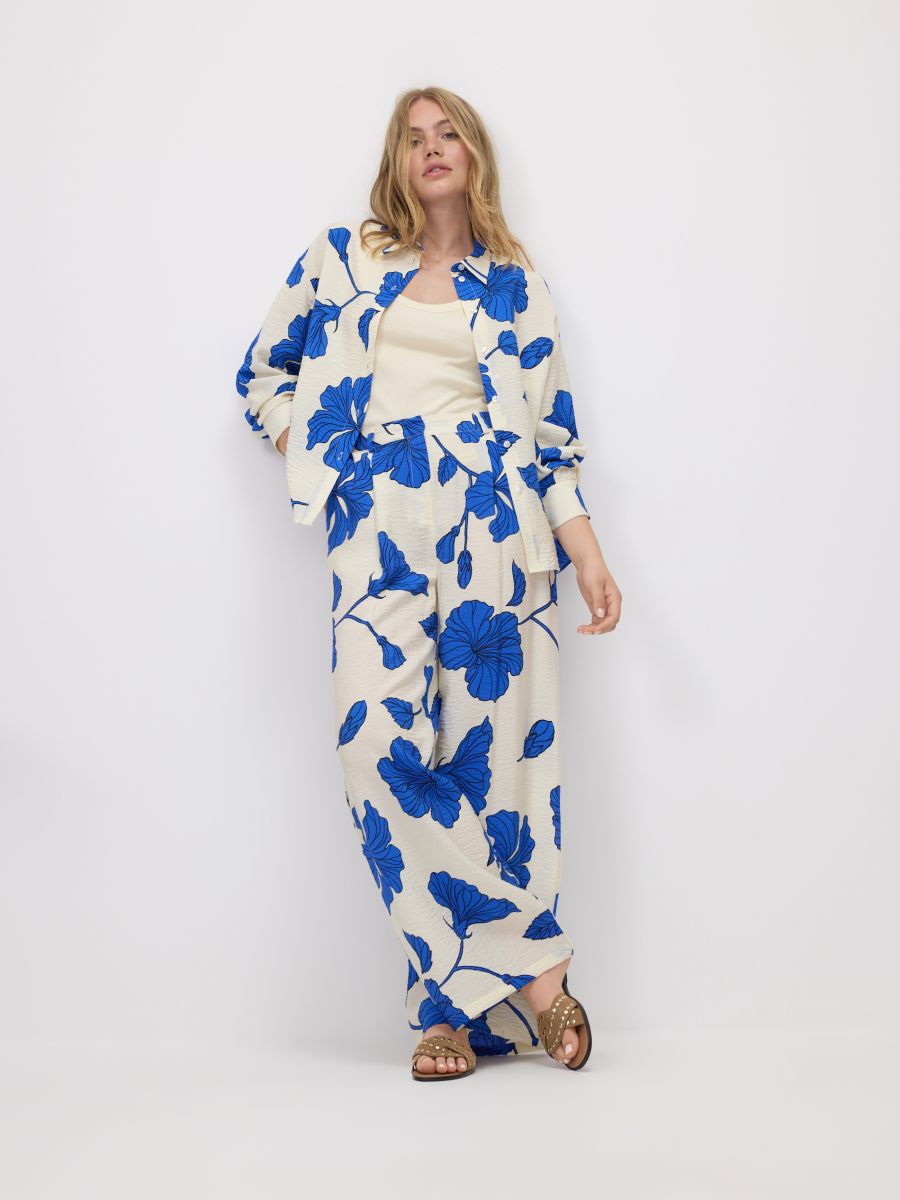 Patterned viscose shirt - blue - RESERVED - 2