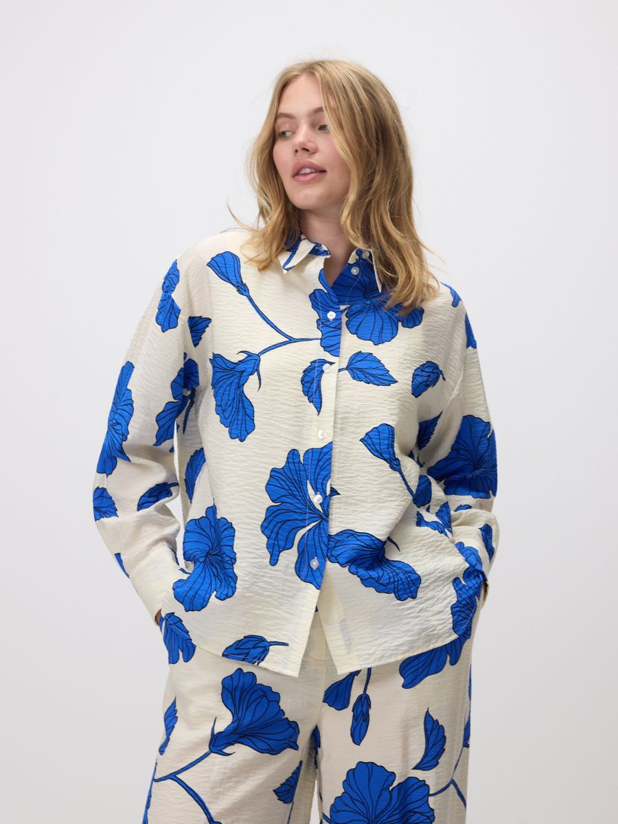 Patterned viscose shirt - blue - RESERVED - 3