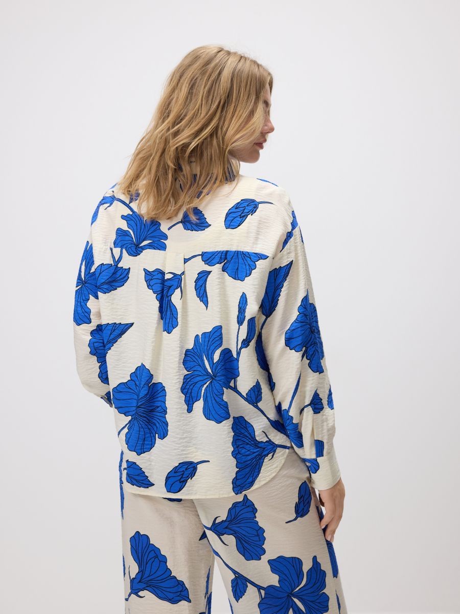 Patterned viscose shirt - blue - RESERVED - 5
