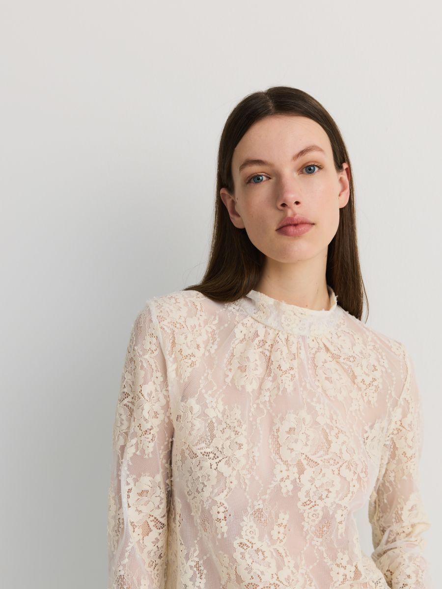 LADIES` BLOUSE - nude - RESERVED - 8