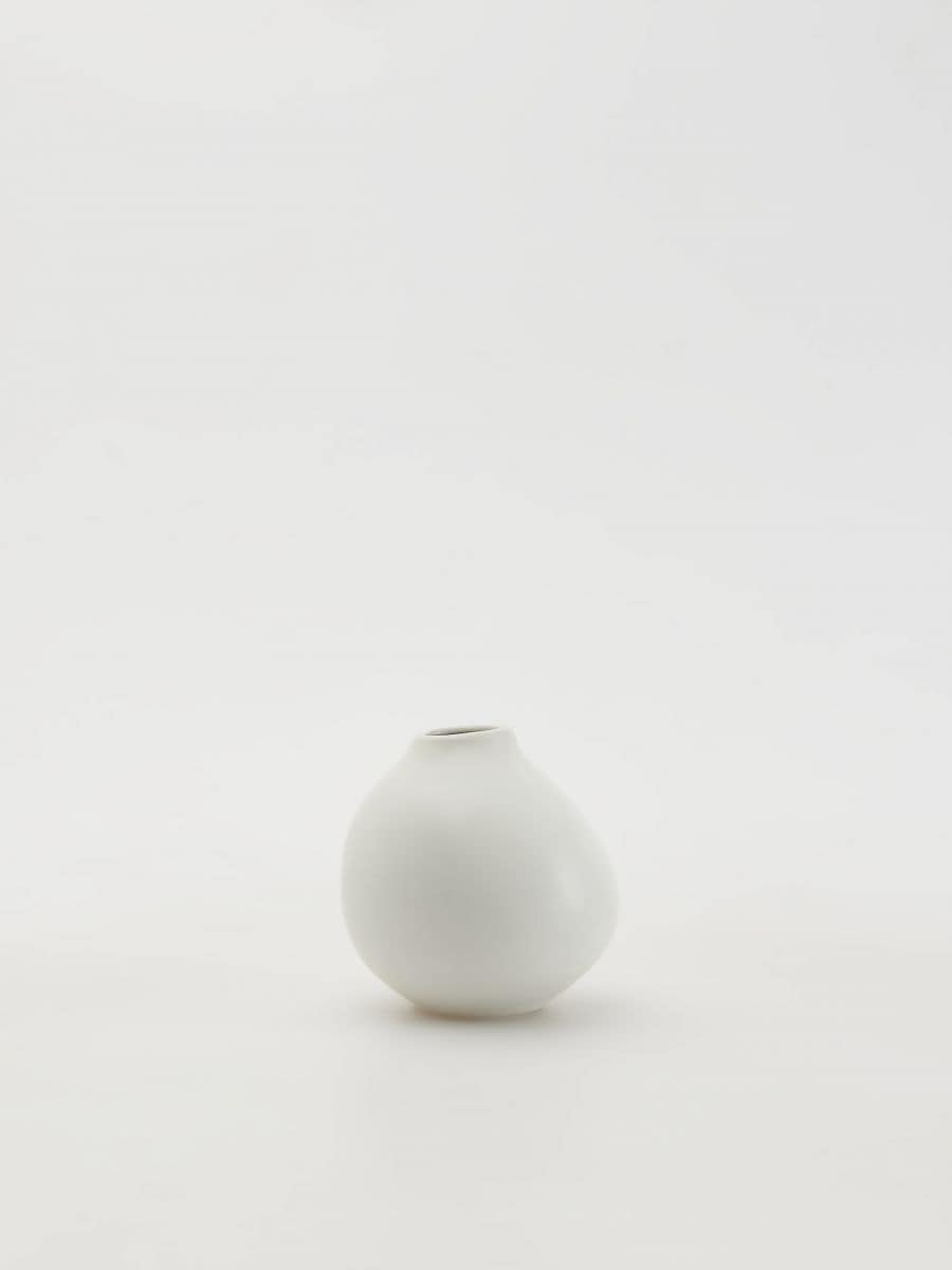 Irregularly shaped vase - white - RESERVED