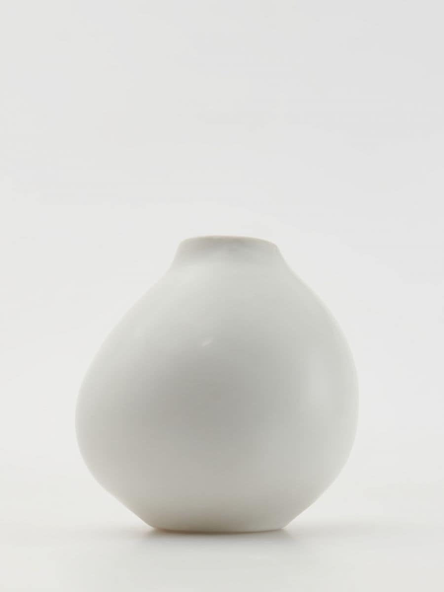 Irregularly shaped vase - white - RESERVED