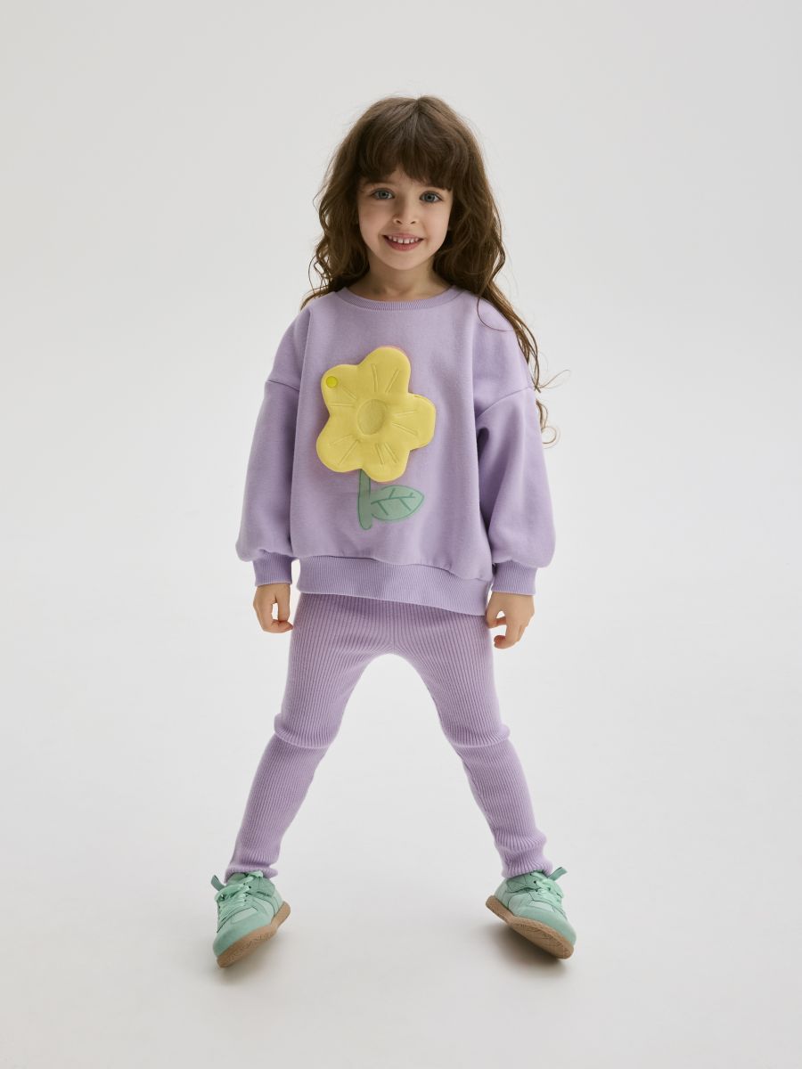 Sweat à capuche en coton avec appliqué - lavande - RESERVED - 4