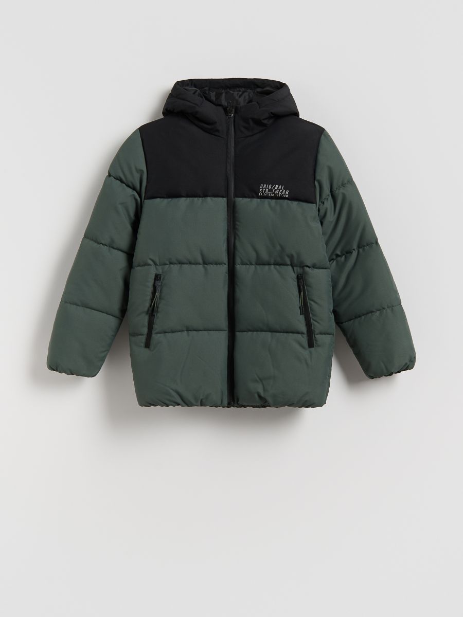 Hooded jacket - dark green - RESERVED