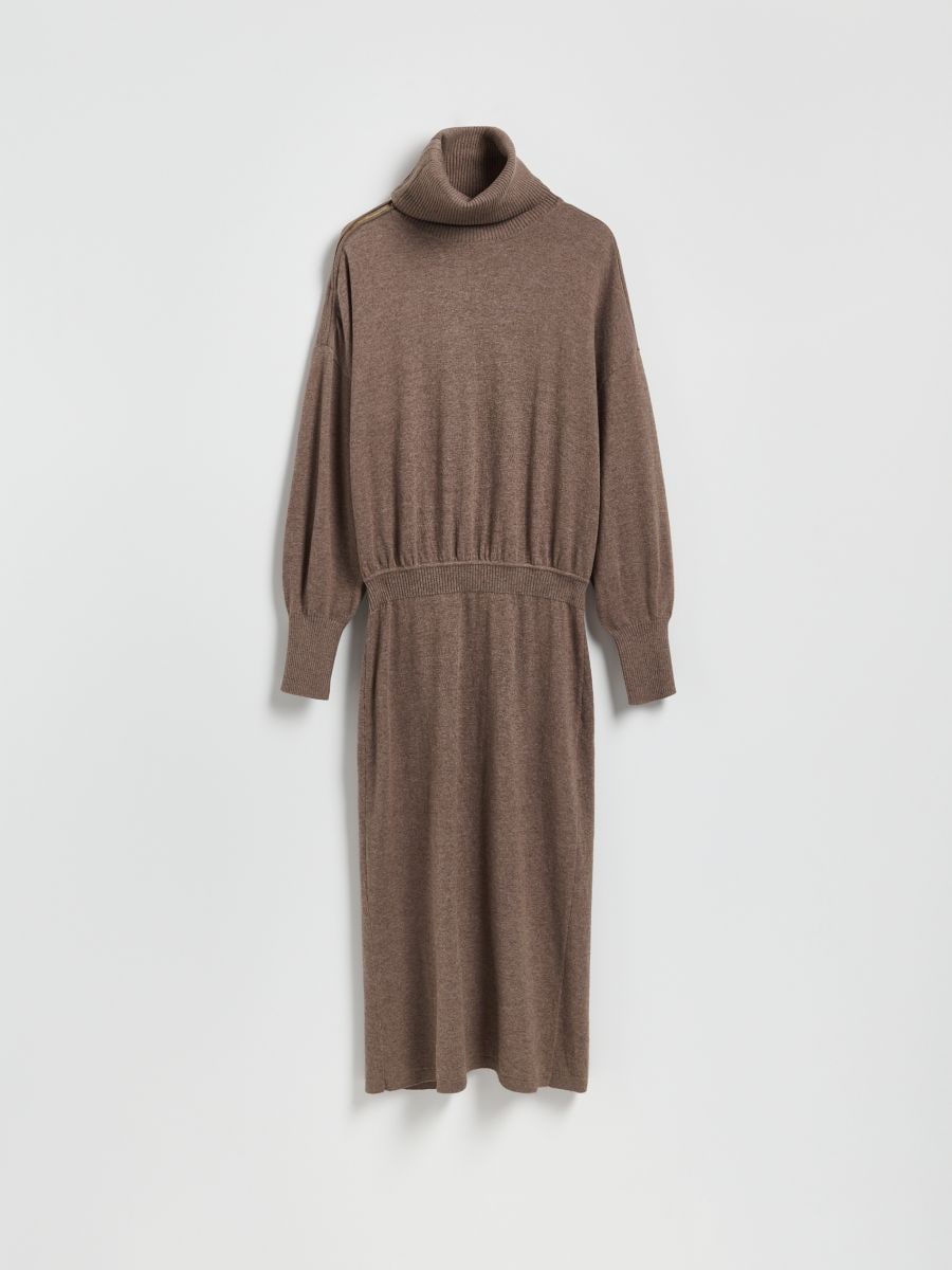 Wool blend dress - coffee - RESERVED
