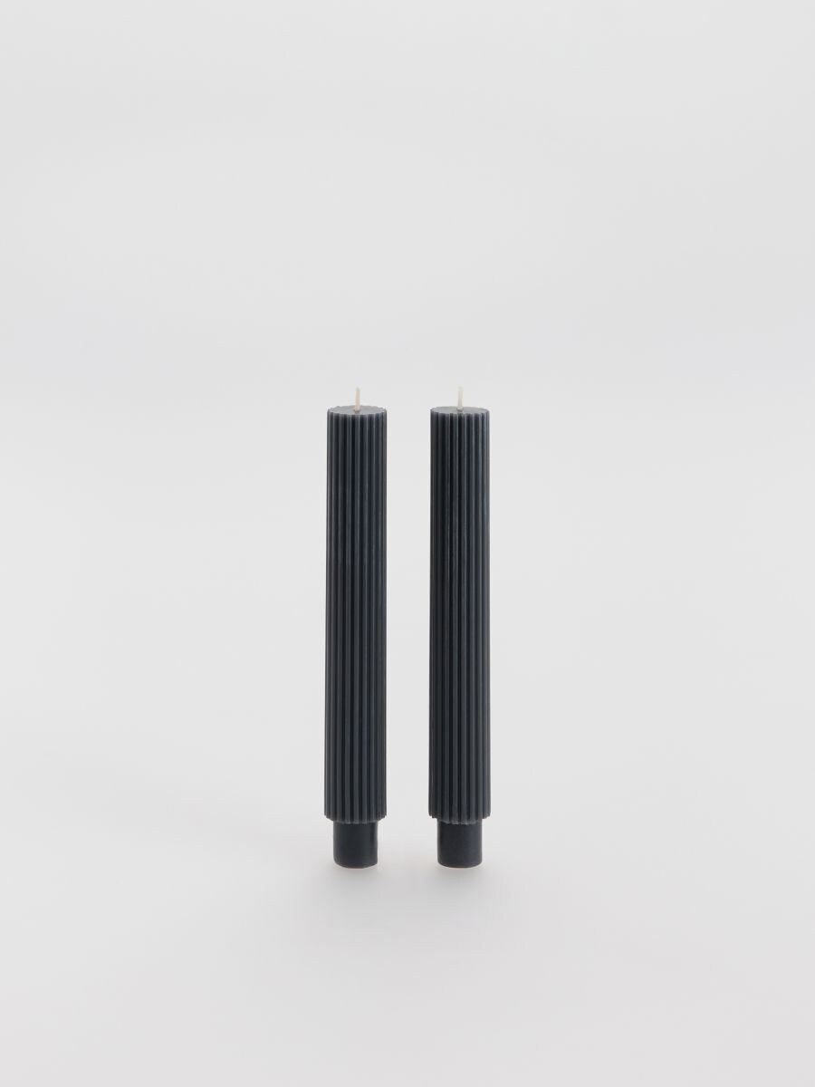 Grooved candles 2 pack - black - RESERVED - 2