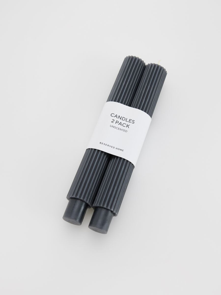 Grooved candles 2 pack - black - RESERVED - 4