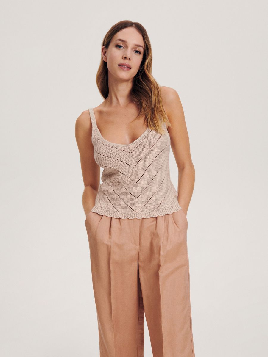 Knitted top - beige - RESERVED - 2