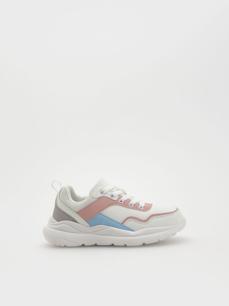 Combined materials sneakers - white - RESERVED