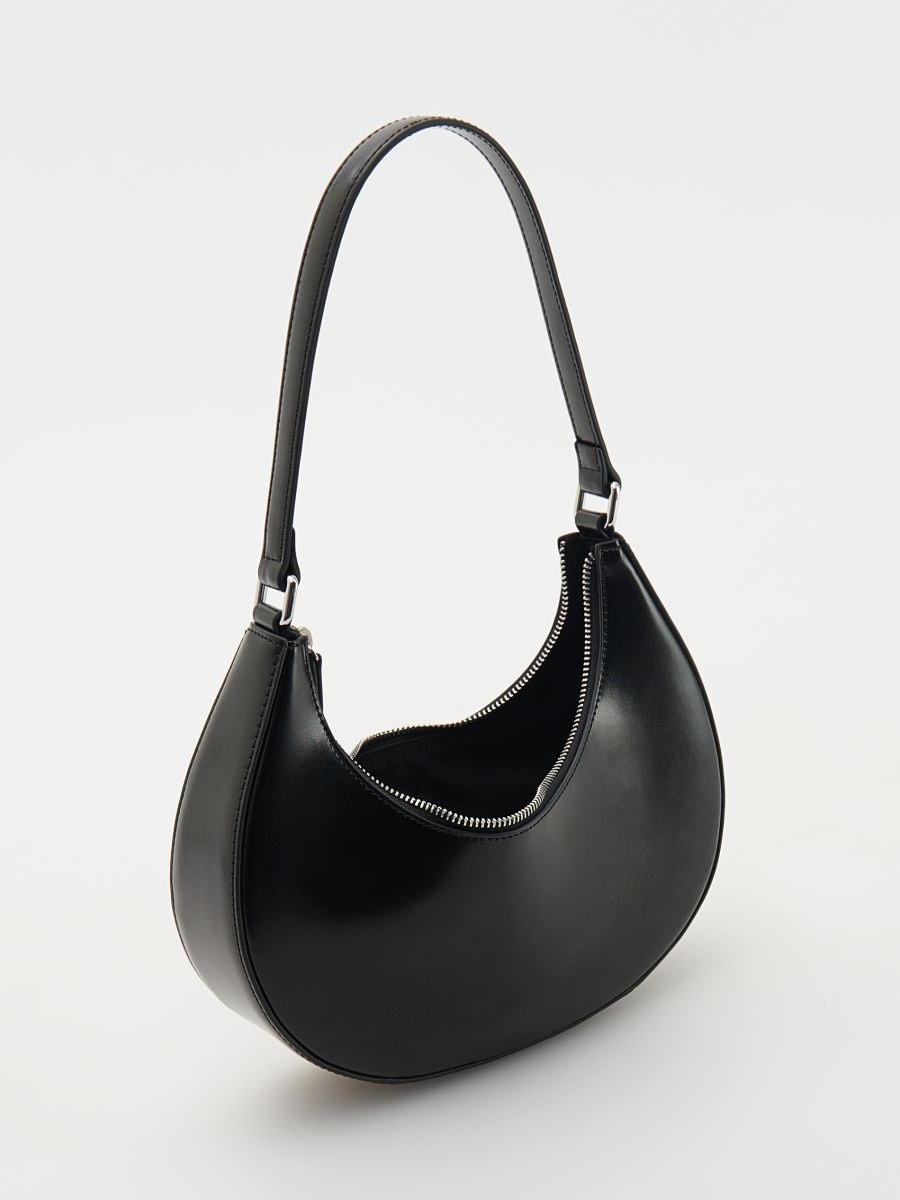Schultertasche aus Leder - schwarz - RESERVED - 6