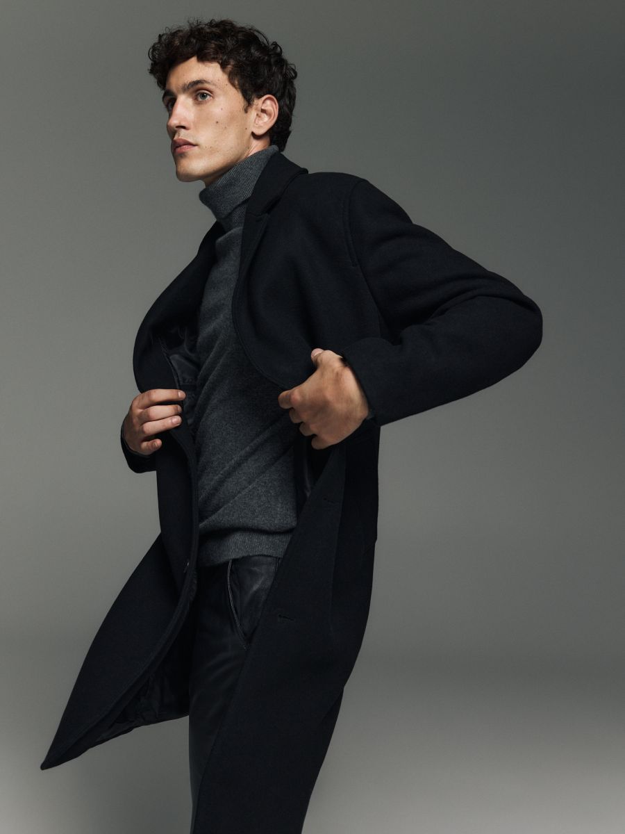 Turtleneck with cashmere blend - dark grey - RESERVED - 2